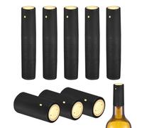 uxcell 150 capsule termorestringenti in PVC, 3 x 6,1 cm, per bottiglie di vino, con linguetta a strappo, per cantine e cucina domestica, oro/nero