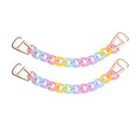 uxcell 2 catene per scarpe con ciondoli per zoccoli, sandali, accessori a catena, forma rotonda, per decorazioni per scarpe, fai da te, regali di compleanno, donne, multicolore, 22x2 cm, Nessuna