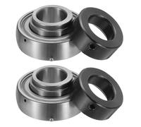 uxcell 2 cuscinetti a inserto SA204-12 con foro da 2 cm, cuscinetti sferici in acciaio cromato (GCR15) con collare di bloccaggio eccentrico