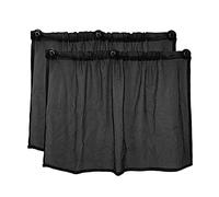uxcell 2 Pcs Black Car Foldable Sunshade Side Window Nylon Mesh Curtain Protection