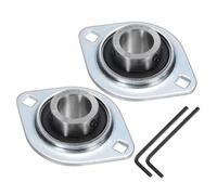 uxcell 2 pezzi SBPFL205-14 cuscinetti a blocchetto di cuscino 7/8" unità cuscinetto in acciaio flangia montato alloggiamento cuscinetto con chiave, ABEC 3