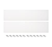 uxcell 2 piastre per porta, 10,2 x 40,6 cm, piastra in alluminio per porta anteriore esterna o porta posteriore, evitare che la porta calci, bianca