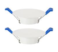 uxcell 2 piastre rotonde di copertura per soffitto da 85 mm, foro per altoparlante da incasso con foro a molla, pannello decorativo in acciaio per aperture a soffitto o cartongesso da 5,6-7,1 cm