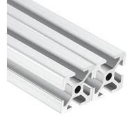 uxcell 2 profili di estrusione in alluminio serie 1010/10, 2,5 x 2,5 cm, guida lineare anodizzata standard europeo per parte stampante 3D, macchina CNC, guida lineare (450 mm, argento)