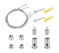 uxcell 2 set di cavi metallici da appendere al soffitto, 0,8 m, con cavo metallico regolabile e kit di viti di montaggio per lampadario a sospensione, plafoniera, pannello LED, cromato