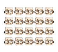 uxcell 20 chiusure a molla con doppio foro, in lega, per cordini, lacci delle scarpe, borse (oro, 17 x 15 x 7 mm)