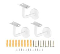 uxcell 3 staffe per corrimano in acciaio inossidabile, 7,6 cm, supporto curvo per corrimano per scale a mano per binario rotondo con vite di montaggio per ringhiere per scale Guardrail, bianco