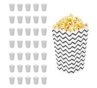 uxcell 36 scatole per popcorn da 7,1 cm, per film notturni, colore nero | Porta bicchieri piccolo motivo ondulato per cinema, carnevale, feste, famiglie, teatro