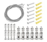 uxcell 6 set di cavi metallici da appendere a soffitto, 1 m, con regolazione superiore regolabile, con kit di viti di montaggio a intaglio, per lampadario a sospensione, soffitto, pannello LED