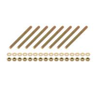 uxcell 8 aste completamente filettate, 1/4" UNC x 2-3/4" di lunghezza, in acciaio al carbonio zincato, completamente filettate, con dadi e rondelle per morsetti, ganci e bulloni a U, colore zinco