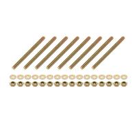 uxcell 8 aste completamente filettate, 1/4" UNC x 7,6 cm di lunghezza, in acciaio al carbonio zincato, completamente filettate, con dadi e rondelle per morsetti, ganci e bulloni a U, colore zinco