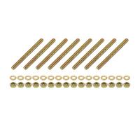 uxcell 8 aste completamente filettate, 5/16" UNC x 3-1/4" di lunghezza, in acciaio al carbonio zincato, completamente filettate, con dadi e rondelle per morsetti, ganci e bulloni a U, colore zinco