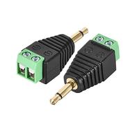 uxcell - Adattatore connettore audio video stereo da 3,5 mm a 2 poli maschio a AV 2 viti, per sistema di telecamere di sicurezza CCTV, 2 pezzi