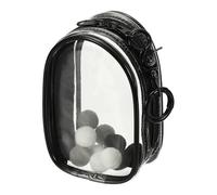 uxcell Borsa trasparente da 10 cm, mini sacchetto trasparente impermeabile, portamonete con portachiavi e pompon, per scatola cieca, espositore per bambole (ovale, nero)