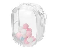 uxcell Borsa trasparente da 8,9 cm, mini sacchetto trasparente impermeabile, portamonete con portachiavi e pompon, per scatola cieca, espositore per bambole (quadrato, trasparente)