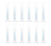 uxcell Cilindro graduato in plastica, cilindro graduato da 25 ml, becher per provette scientifiche, marcatura metrica su 2 lati, base esagonale trasparente per laboratorio domestico, 12 pezzi
