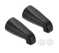 uxcell Confezione da 2 beccucci universali per vasca da bagno, in lega di zinco, con adattatore per vasca da bagno da 1/2 pollici, per bagno e cucina, nero