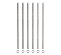uxcell Confezione da 6 aste completamente filettate M3 x 400 mm con 6 dadi esagonali, passo filettatura 0,5 mm, in acciaio inox 304, filettatura destra, perni per barre filettate a destra
