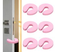 uxcell Confezione da 6 protezioni per porta, in morbida schiuma, impedisce di pizzicare le dita, sbattere le porte, evitare di rimanere bloccati nella stanza, rosa