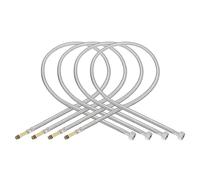 uxcell Connettore di linea di alimentazione del rubinetto lungo 119,4 cm, 4 pezzi filettatura femmina G1/2 x connettore maschio M10 intrecciato in acciaio inossidabile 304 tubo di alimentazione