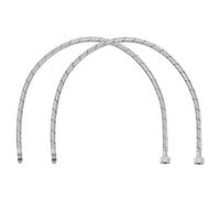 uxcell Connettore di linea di alimentazione per rubinetto lungo 32 pollici, 2 pezzi filettatura di compressione femmina G1/2 x connettore maschio M10 intrecciato corto in acciaio inossidabile 304 tubo