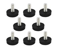 uxcell Feet Adjustable Threaded Pole Leveling Foot Furniture Glide 8pcs Casa Ufficio Tavolo Scrivania della scivolata Piedino M6x15mm Filettatura 8pz, Nero, Tono Argento, 48 unità