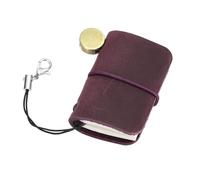 uxcell Miniature Notebook, 1.9 x 1.3 Vintage Portable Leather Pocket Tiny Notebooks Pocket Journal for Daily Travel Diary Drawing Writing Keychain Gifts, Purple