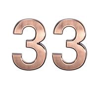 uxcell Numero civico autoadesivo, 1.97 pollici ABS plastica numero 3 per la casa hotel cassetta postale cartello bronzo spazzolato 2 pezzi