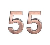 uxcell Numero civico autoadesivo, 1.97 pollici ABS plastica numero 5 per la casa hotel cassetta postale cartello bronzo spazzolato 2 pezzi