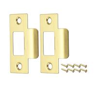 uxcell Piastra di attacco per porta, 2 pezzi, 70 mm x 40,3 mm, in acciaio inox 304, chiavistello di chiusura per telaio della porta, stipite, oro