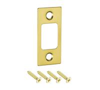 uxcell Piastra di attacco per porta, 57 mm x 25,5 mm, in acciaio inox, serratura di ricambio, per telaio della porta, rinforzo dello stipite, oro