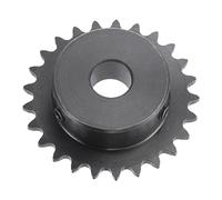 uxcell Pignone a rullo a 25 denti tipo B, catena 25, passo singolo 1/4", foro 12,7 mm ossido nero C45 acciaio al carbonio con 2 viti set per ISO 04C