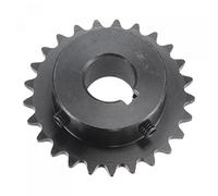 uxcell Pignone a rullo a 25 denti tipo B, catena 25, passo singolo 1/4", foro 15mm ossido nero C45 acciaio al carbonio, chiavetta con 2 viti set per ISO 04C