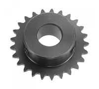 uxcell Pignone a rullo a 25 denti tipo B, catena 25, passo singolo 1/4", foro 17mm ossido nero C45 acciaio al carbonio con 2 viti di fissaggio per ISO 04C