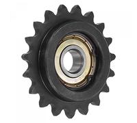 uxcell Pignone folle catena # 35, foro 12mm passo 19 tenditore dentale, ossido nero finito C45 acciaio al carbonio con inserto singolo cuscinetto per catene ISO 06C