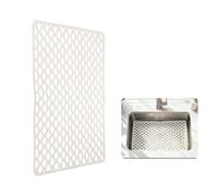 uxcell Protezioni per lavello da cucina, 41 x 30 cm, in silicone, antiscivolo, resistente al calore, senza fori, lavabile in lavastoviglie, per lavelli in acciaio inox, colore: beige