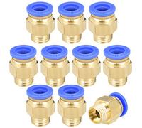 uxcell - Raccordi diritti pneumatici da spinta a connessione rapida, attacco G1/4 maschio x 10 mm, diametro 10 pezzi