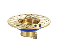uxcell Scarico a pavimento a prova di odore, in ottone, tappo di scarico per doccia, prevenzione del riflusso, adatto per tubi di calibro da 3,3-4,3 cm, bagno e cucina, oro