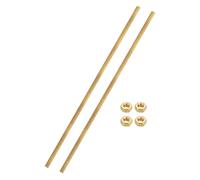 uxcell Set di 2 aste in ottone completamente filettate, M3 x 0,5 mm, filettatura destra, con dadi esagonali in ottone massiccio, 150 mm/6 aste filettate lunghe, per ancoraggi, bulloni, ganci e