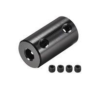 uxcell Set di giunti rigidi da 5 mm a 5 mm con foro da 5 mm a vite L25 x D14 in lega di alluminio, connettore accoppiatore albero, accessori per motore, nero, 2 pezzi