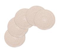 uxcell Sottopentola da 20 cm per piatti caldi, resistenti al calore, colore bianco-kaki, per pentole e padelle calde, 5 sottobicchieri in cotone per piani di lavoro, cucina