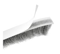 uxcell Spazzola per rimuovere le intemperie, 12,2 m di lunghezza x 0,9 cm di larghezza x 1,5 cm di altezza, con guarnizione autoadesiva, spazzola grigia per porte e finestre