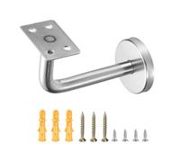 uxcell Staffe per corrimano in acciaio inossidabile, supporto piatto per corrimano da 10,2 cm, staffa per binario quadrato con vite di montaggio per ringhiera per scale Guardrail, argento
