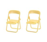 uxcell Supporto per cellulare per sedia, 2 pezzi, colore caramella, mini culla pieghevole multi-angolo, compatibile con la maggior parte degli smartphone, giallo