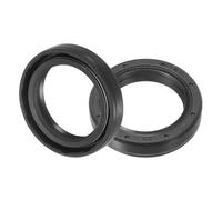 uxcell TC - Paraolio in gomma nitrilica, 25 mm x 35 mm x 7 mm, doppio labbro con molla, per albero cuscinetto asse con motivo meccanico, nero, 2 pezzi