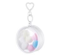 uxcell Trousse trasparente per cosmetici, 8,1 x 3,6 cm, da viaggio, con clip a forma di cuore, piccola, portatile, per donne, adatta per viaggi, colore bianco
