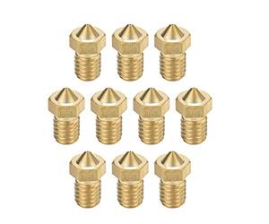 uxcell - Ugello per stampante 3D da 0,25 mm, adatto a testa di estrusore V6, per filamento in ottone da 1,75 mm, 10 pezzi