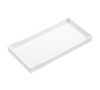 uxcell Vassoio piccolo bianco mini vassoio 10,2 x 20,3 cm in plastica rettangolare vassoio da portata in legno decorativo ottomano piatto per colazione, cucina, bagno