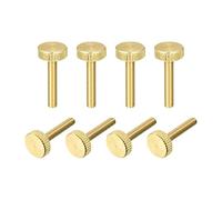 uxcell Viti a testa zigrinate, M4 x 22 mm, in ottone piatto, manopole di fissaggio per PC, elettronica, meccanica, 8 pezzi
