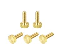 uxcell Viti a testa zigrinate, M6 x 20 mm, in ottone piatto, manopole di fissaggio per PC, elettronica, meccanica, 5 pezzi